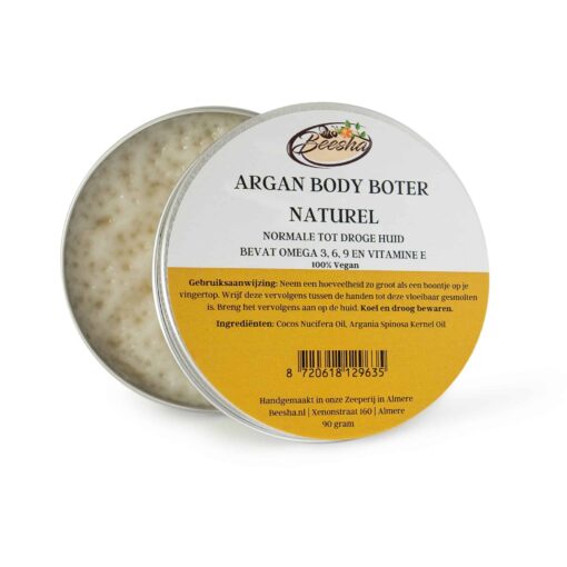Beesha_Argan_Body_Boter_Naturel_Blikje Argan Body Boter
