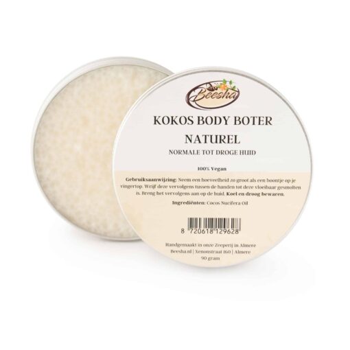 Beesha_Kokos_Body_Boter_Naturel_Blikje Kokos Body Boter Naturel