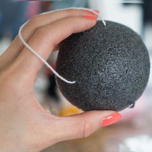 Konjac spons Houtskool