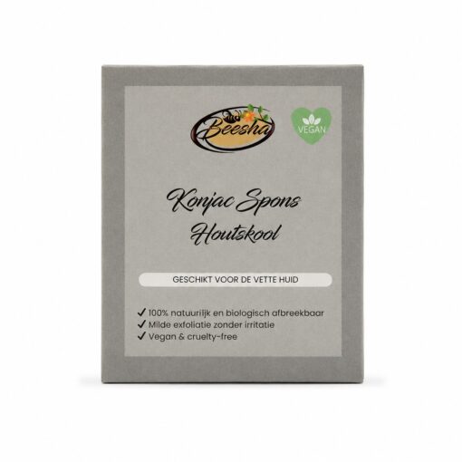 Konjac spons Houtskool