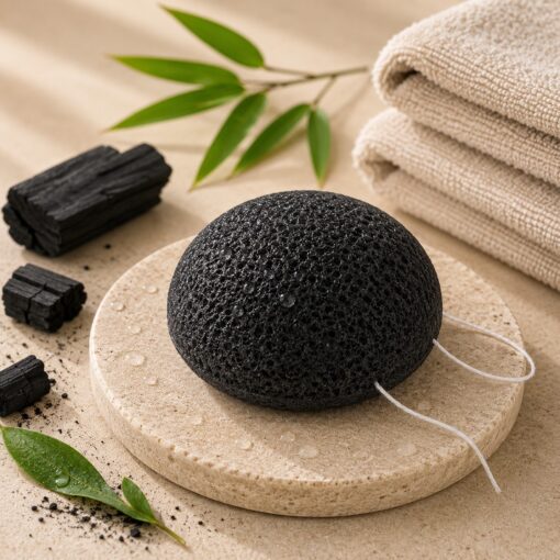 Konjac spons Houtskool